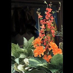 Artificial Helenium Stem - Orange - Artificial floral - big artificial orange floral stems for rent